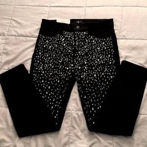 NWT 7 For all Mankind black ankle jeans w/gems